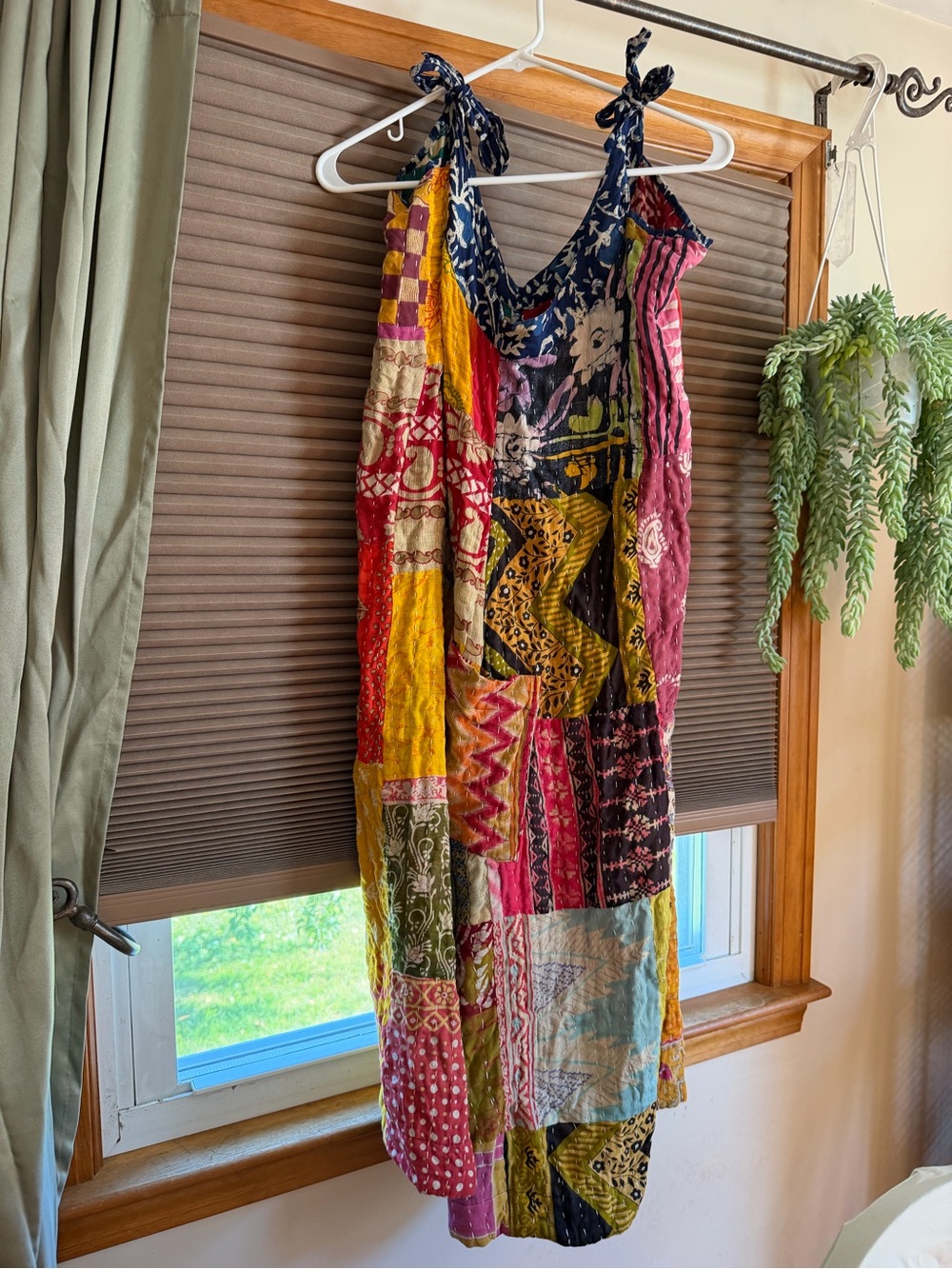 Bohemian Patchwork Maxi Dress in Multicolor - Picture 3 of 5